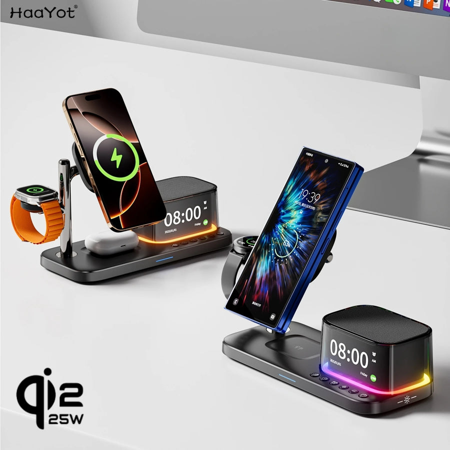 Super Fast QI2.2 25W Magnetic Wireless Charger Station For Galaxy