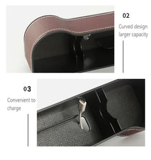 Car Seat Gap Organizer Storage Box - Expandable Design, Holds Phone