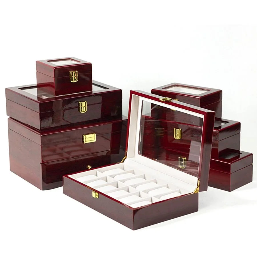 Wooden Watch Box Eco-Friendly Storage Case with 1/2/3/5/6/10/12 Slots