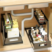 Pull Out Organizer Shelf Multifunctional 2 Tier Storage Rack Large