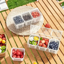 1 Set of Food Storage Containers Square Transparent Compartments for