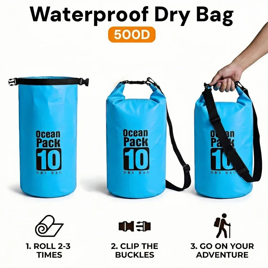 Heavy Duty Outdoor Dry Bag 500D Waterproof Sack for Rafting Kayaking