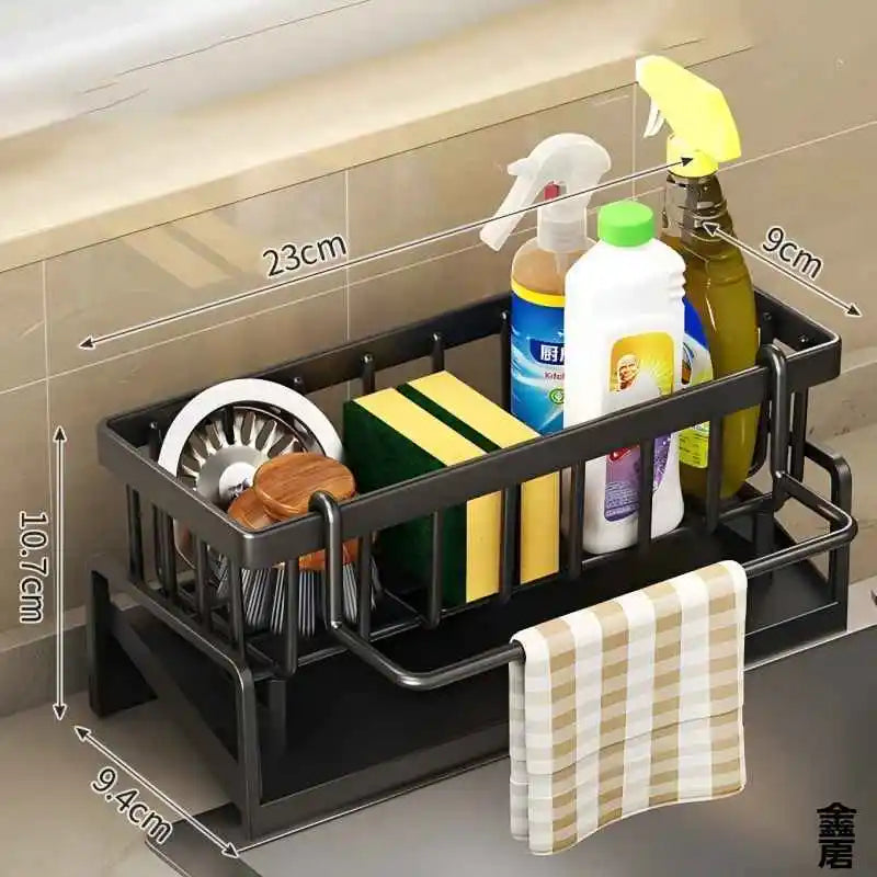 Compact Tap-Mounted Spice Shelf - Sink Organizer with Drainage Rack