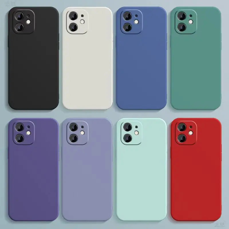 Candy Color Silicone Soft Case For iphone 11 12 13 mini 14 15 16 Plus