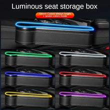Car Crevice Storage Box with 2 USB Charger Colorful LED Seat Gap Slit