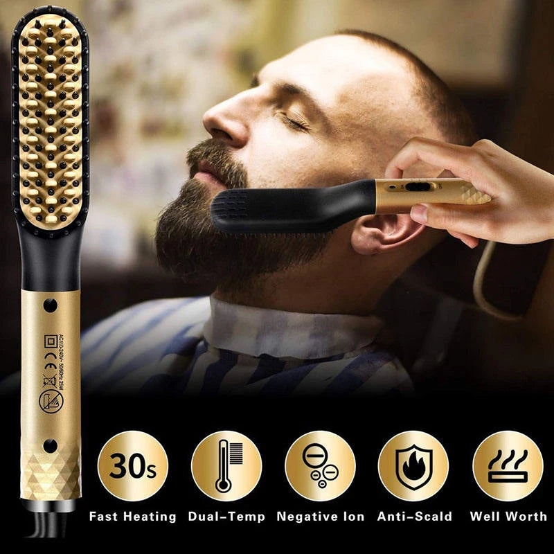 Comb Straightener Electric Negative Ion Heating For Men Beard Hair