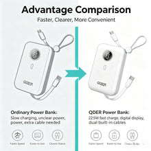 QDER PD-10F External Power Bank 10000mAh Capacity 22.5W PD Fast Charge