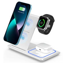 LED Fast Wireless Charger Stand 3 in 1 Foldable Charging Station For