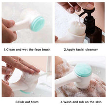 3D Double Silicone Facial Cleansing Brush Manual Massage Soft Bristles