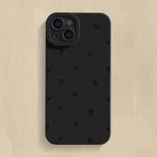 Black Love Heart Phone Case For iPhone 18 17 16 14 15 13 12 11 Pro Max