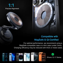 15W Magnetic Wireless Charger for Magsafe Car Mount 360 Rotate Vacuum