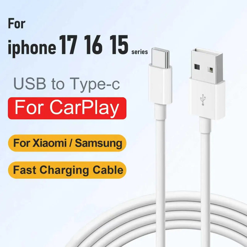 USB to Type C Fast Charging Cable for Iphone 17 Pro Max 16 Plus 15