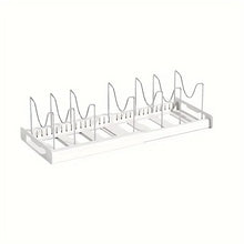 Expandable Kitchen Cabinet Pot Organizer Rack, Adjustable Divider
