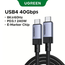 UGREEN USB4 USB C to USB C Cable 40Gbps 8K 240W PD3.1 Fast Charging