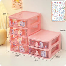 Desktop Storage Box Organizer Student Table Transparent Drawer Cute