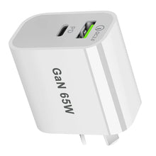 UK/AU/EU/US USB C Charger 65W PD 3.0 GaN Type C Power Adapter With
