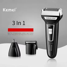 Kemei Multi-functional Waterproof 3 In 1 Grooming Kit Cutter Head USB