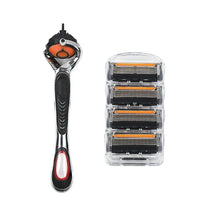5-Layer Replaceable Safety Blades, Men's Manual Razor, Stainless Steel