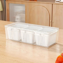 1 Set of Food Storage Containers Square Transparent Compartments for