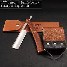Men's Manual Vintage Shaving Razor Stainless Steel Blade with Ebony