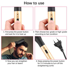 Comb Straightener Electric Negative Ion Heating For Men Beard Hair