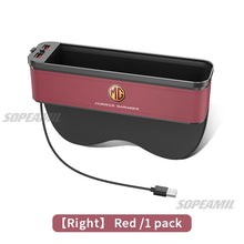 Car Seat Crevice Storage Box USB Charging Seat Gap Slot Mood lamp For