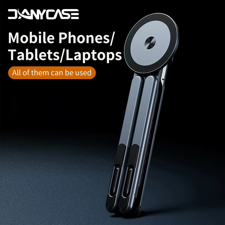 3in-1 Portable Magnetic Phone Holder Tablet Stand Adjustable Aluminum