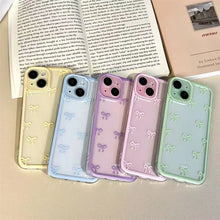 Candy Color Bowknot Design Clear Phone Case For iPhone 18 Pro 17 16 15