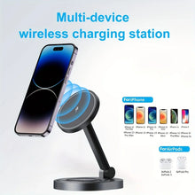 3 In 1 Magnetic Wireless Charger Stand Pad For Magsafe iPhone 16 15 14