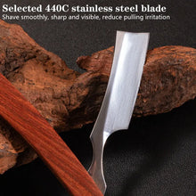 Men's Manual Vintage Shaving Razor Stainless Steel Blade with Ebony