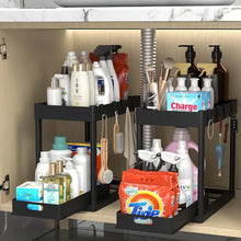 2-Tier Sliding Under Sink Organizer Multifunctional Space-Saving