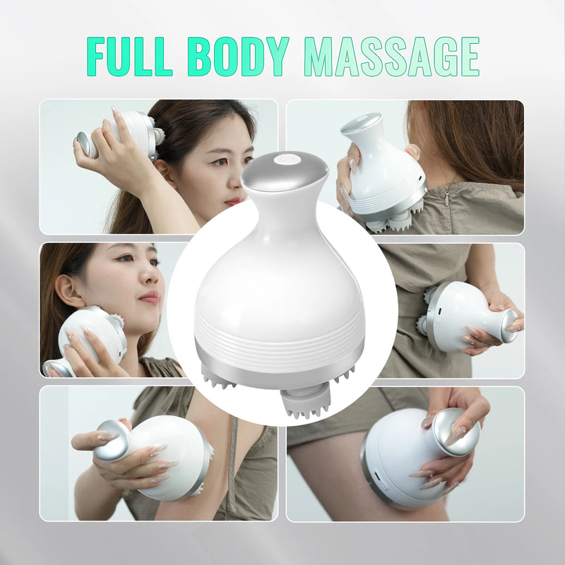 Electric Head Scalp Massager With 4 Heads Portable Handheld Massage