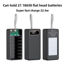DIY 21*18650 Battery Storage Box 22.5W Fast Charging Mobile Power Bank