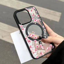 Pink Cherry Elegant Floral Background Design Magnetic Phone Case For