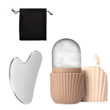 3-piece facial cleansing tool, stainless steel heart-shaped scraping
