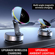 15W Wireless Car Charger Car Phone Holder RGB Colorful Light Vacuum