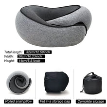 Portable Adjustable Travel Neck Pillow Memory Foam U-shaped Snail Style