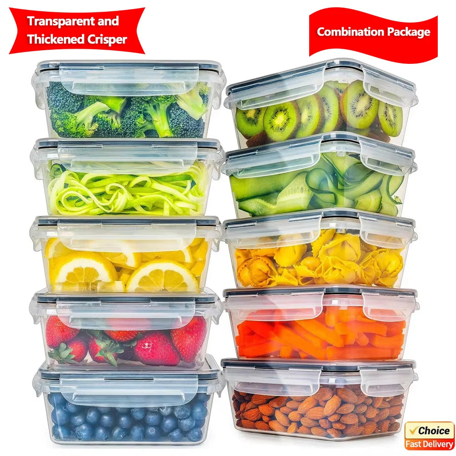 4 Piece Food Storage Containers Set with Easy Snap Lids + - Airtight