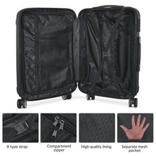 3 Piece Hard Shell Luggage Set, Lightweight ABS Suitcases with TSA