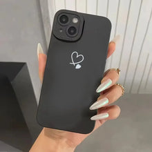 Black Love Heart Phone Case For iPhone 18 17 16E 16 15 14 11 Pro Max