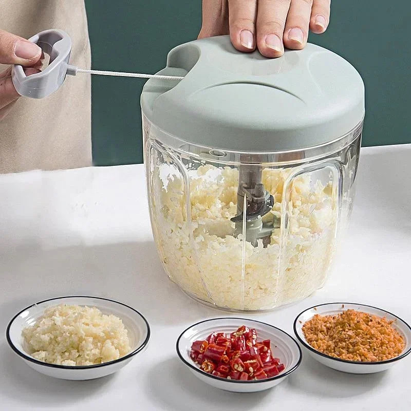 Crusher Vegetable Onion Cutter Kitchen Cooking 500/900ML Manual Meat