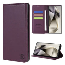 Wallet Skin Friendly Magnetic Slot Flip Leather Case For Samsung Galaxy