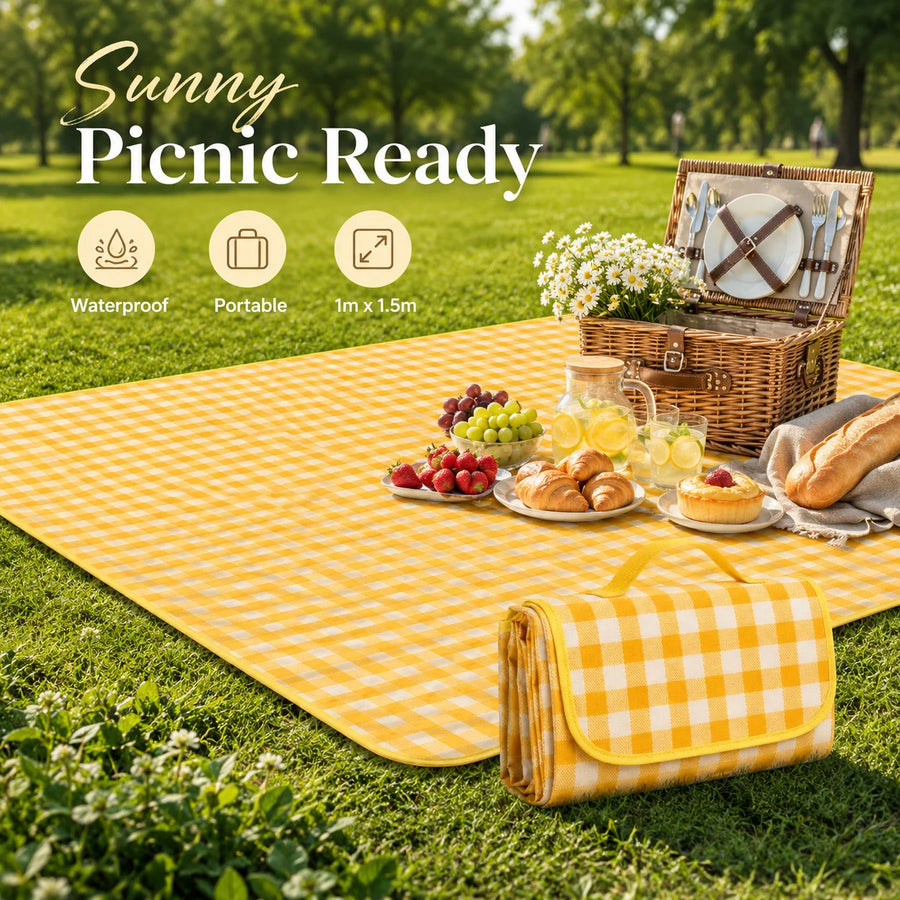 Waterproof Picnic Mat, Portable Outdoor Camping Blanket with Carry Bag