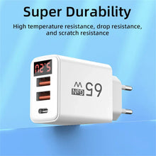 GaN 65W USB C Charger PD Fast Charging Phone Power Adapter For iPhone