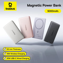 Baseus 5000mAh Magnetic Power Bank 15W Wireless 20W Wired Charging Thin