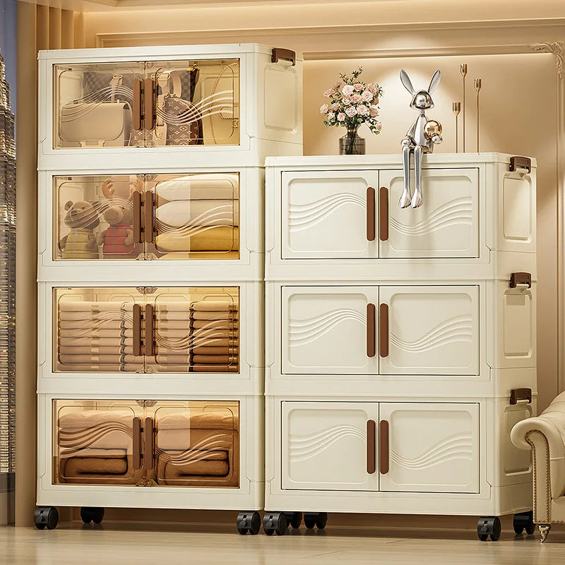 Foldable Storage Box with Clear Door - Spacious, Durable, and