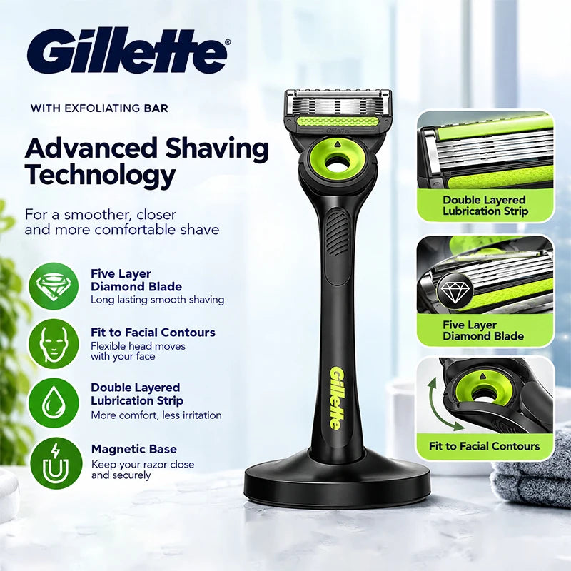 Gillette A5111JG Men Razor Kit 5 Layer Blade Precision Trimmer Dual