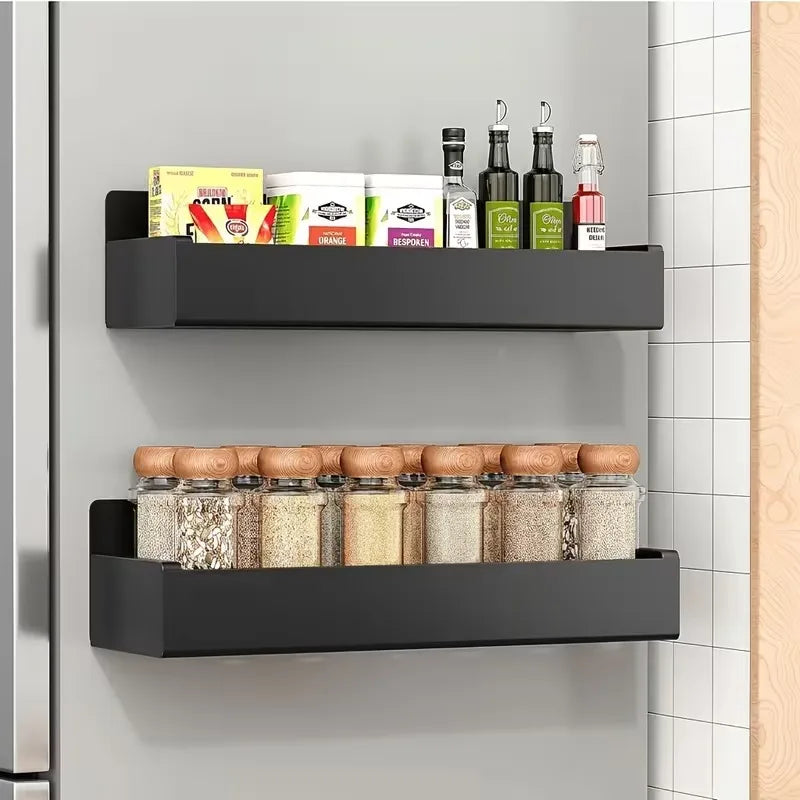 Magnetic Spice Storage Rack Organizer for Refrigerator and Oven Black
