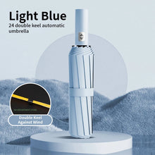24 Bone Windproof anti-UV Fully Automatic Large Umbrella 3 Folding Ribs