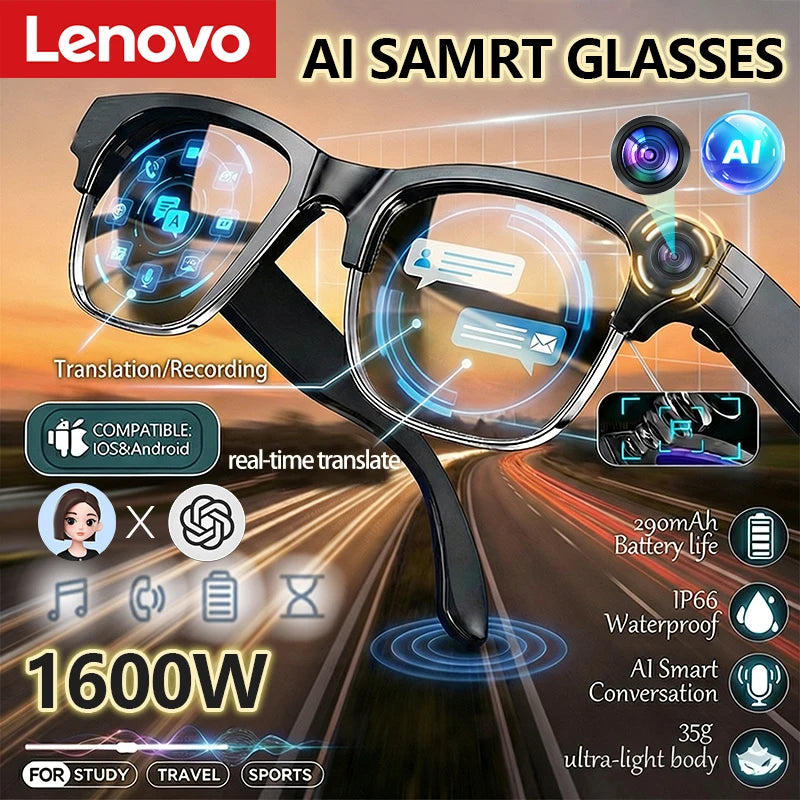 Lenovo 8K HD AI Smart Glasses Translation Hands-Free Calling Chat